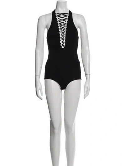 Pre-owned Givenchy Halterneck Sleeveless Bodysuit In Black