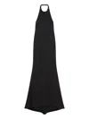 Givenchy Halter Neck Dress In Crepe And Satin In Black