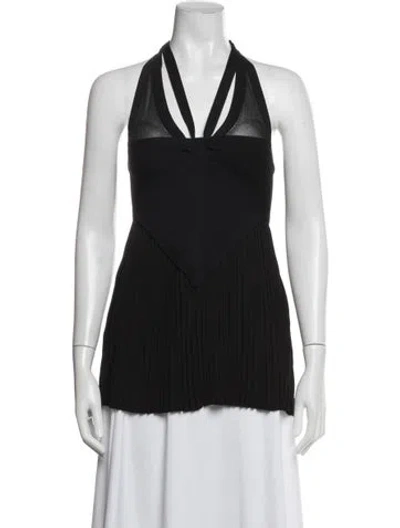 Pre-owned Givenchy Halterneck Sleeveless Top In Black