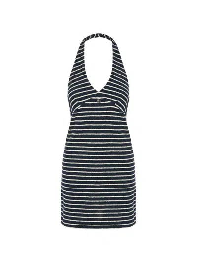 Givenchy Halterneck Striped Mini Dress In Blue
