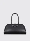 Givenchy Antigona East West Brown Small Handbag With Adjustable And Removable Shoulder Strap And Logo Letteri In Black