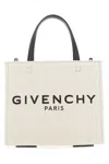 Givenchy Woman Ivory Canvas Mini G-tote Handbag In 255