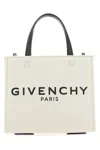 Givenchy Woman Ivory Canvas Mini G-tote Handbag In 255
