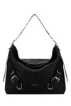 Givenchy Crocodile Effect Foldover Shoulder Bag In Black