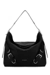 Givenchy Crocodile Effect Foldover Shoulder Bag In Black