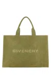 Givenchy Green Canvas Tote Bag In Green