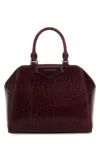Givenchy Mini Antigona Cube Tote Bag In Oxbloodred