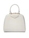 Givenchy Timeless Buffalo Leather Handbag With Elegant Gold Accents In White