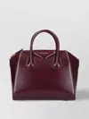 Givenchy Antigona Small Structured Handbag In Bordeaux Calfskin