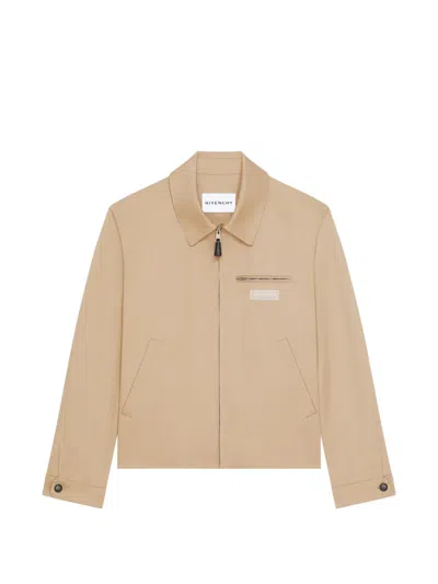 Givenchy Harrington Logo-patch Jacket In Gold