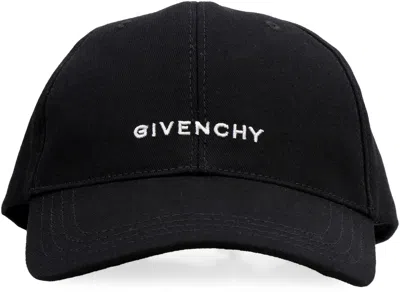Givenchy Round Visor Cap With Embroidered Logo In Black