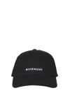 Givenchy Round Visor Cap With Embroidered Logo In Black