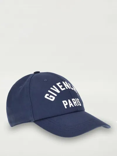 Givenchy Men Baseball Cap With Embroidered Logo In Blue