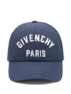 Givenchy Embroidered Cap With Curved Brim And Metal Buckle In Blue