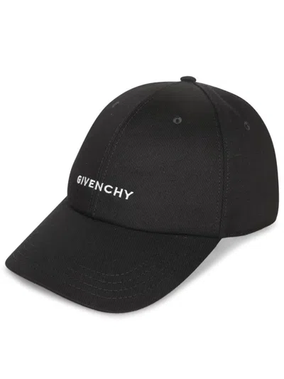 Givenchy Round Visor Cap With Embroidered Logo In Black