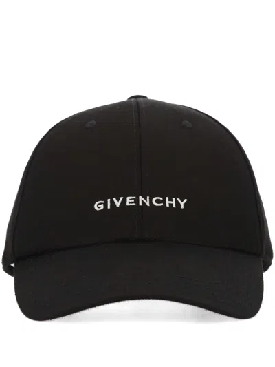 Givenchy Round Visor Cap With Embroidered Logo In Black