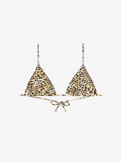 Givenchy Women's Plage Printed Bikini Top With 4g Detail In Beige