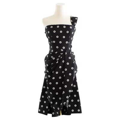 Pre-owned Givenchy Haute Couture 1980s Vintage Black White Polka Dot Dress