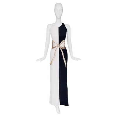 Pre-owned Givenchy Haute Couture Gown 1995 Spectacular Silk Evening Dress In Gray