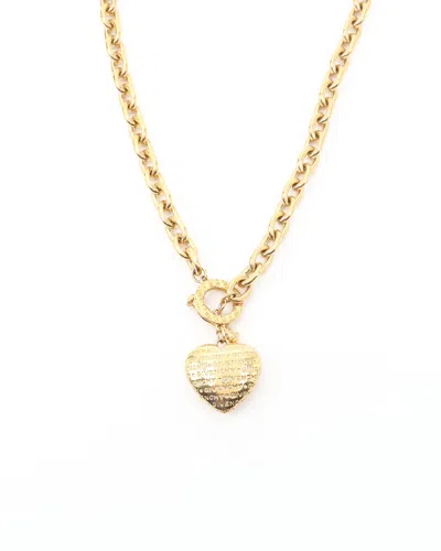Givenchy Heart Chain Long Necklace In Metallic
