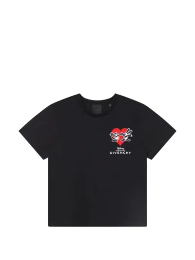 Givenchy Kids' Heart Graphic T-shirt In Black