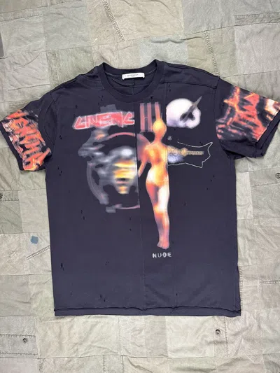 Pre-owned Givenchy Heavy Metal Patchwork Tee In Black