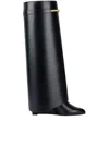 Givenchy Shark 95 Leather Knee-high Boots In Black