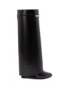 Givenchy Women Black Sandals With Logo Plaque On The Front And High Wedge Heel In Leather Woman In Black