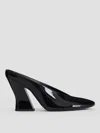 Givenchy Glossy Finish Curved Heel Pointed Toe Mules In Black