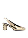 Givenchy Tape Slingbacks In Mirror Effect Leather In Brown