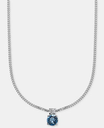 Givenchy Hematite-tone Mixed Metal Cubic Zirconia Double Stone Pendant Necklace In Metallic