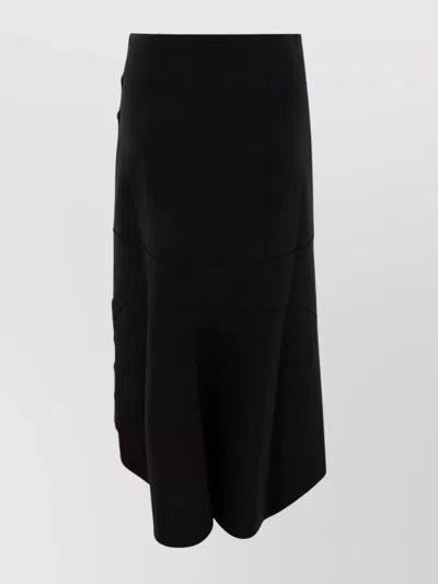Givenchy Hemline Asymétrique Button Détails In Black