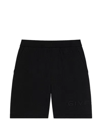 Givenchy Herringbone Bermuda Shorts With  Jacquard In Schwarz