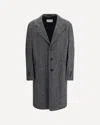 Givenchy Herringbone-pattern Notched-lapel Coat In Black