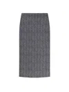 Givenchy Cotton Skirt With Herringbone And Chevron In Gray