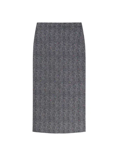 GIVENCHY HERRINGBONE MOTIF COTTON SKIRT