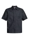 Givenchy Herringbone-pattern Embroidered Shirt In Blue