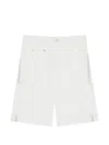 Givenchy Cargo Bermuda Shorts In Herringbone Denim In White
