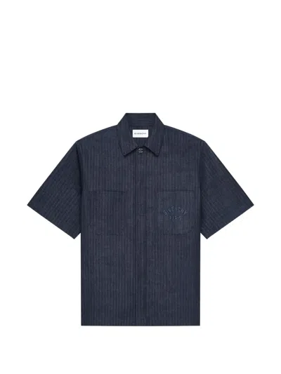 Givenchy Herringbone-denim Shirt In Blue