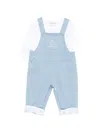 Givenchy Herringbone-pattern Dungarees And T-shirt Set In Blue