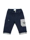 HERRINGBONE-PATTERN PATCH-POCKET JEANS