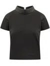 Givenchy High-collar Back-button T-shirt In Black