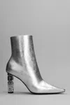 GIVENCHY GIVENCHY HIGH HEELS ANKLE BOOTS IN SILVER LEATHER