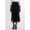 Givenchy Black Milan Stitch Skirt With Buttons In Black
