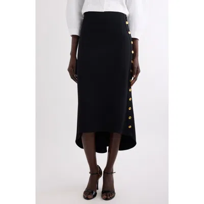 Givenchy Black Milan Stitch Skirt With Buttons