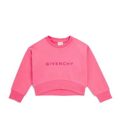 Givenchy Kids' High-low Logo Sweatshirt In Pink