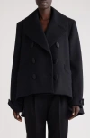 Givenchy High-low Wool Peacoat In Black