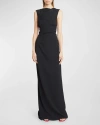 GIVENCHY HIGH-NECK BACKLESS COLUMN GOWN