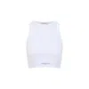 Givenchy White Ribbed Stretch Cotton Cropped Tank Top In White