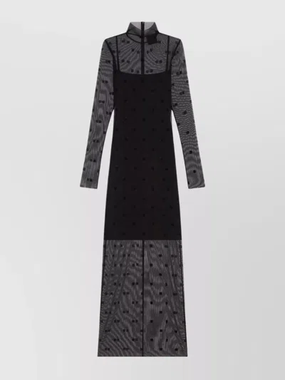 Givenchy Tulle Column Dress With 4g Embroidered Details In Black
